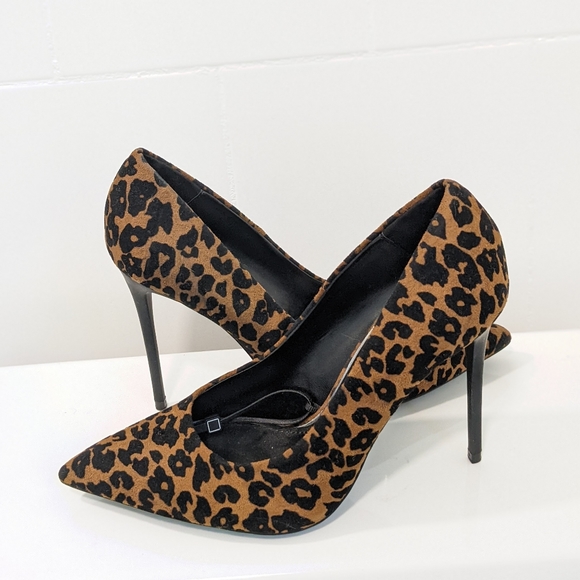 zara leopard print heels
